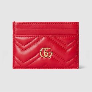 Gucci Red Quilted Leather Card Case